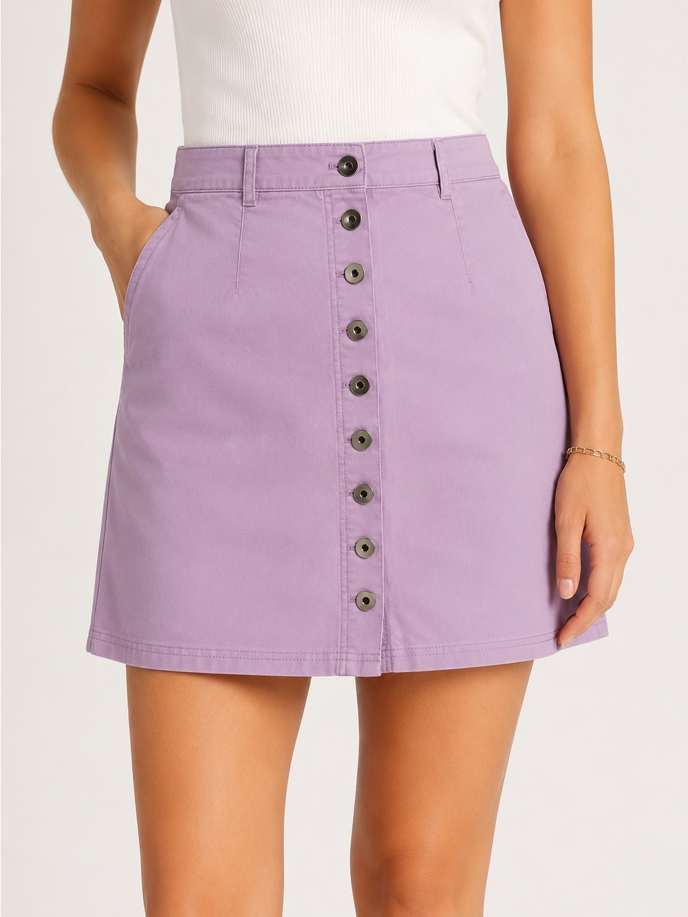 Kate Spade Lavender Button-Front Mini Skirt 💜